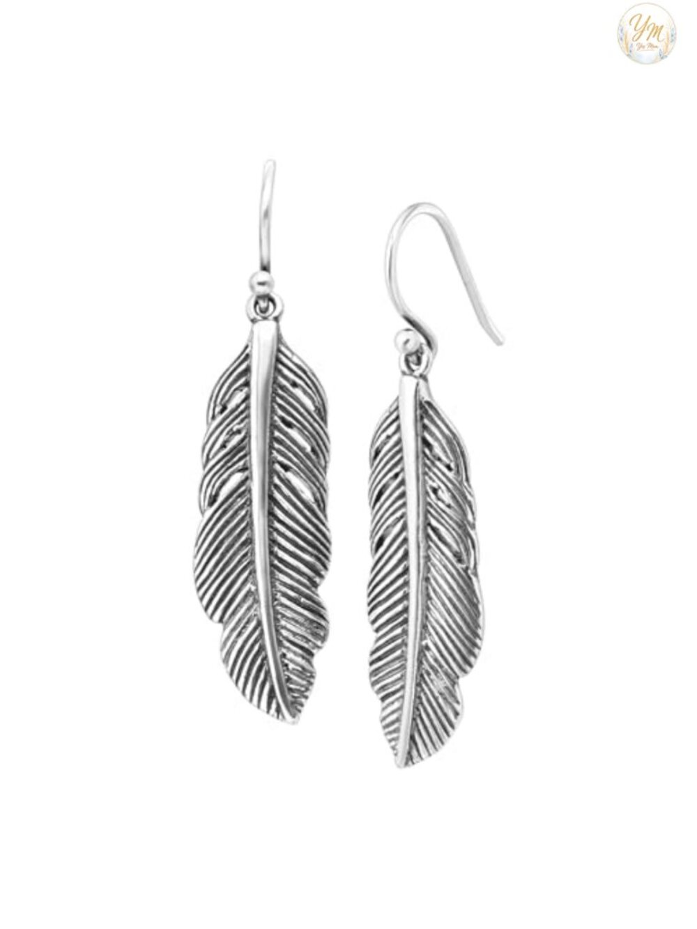 Silpada Etched Feather Drop Earrings in Sterling Silver